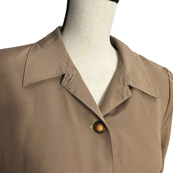 Darian Blouse 8 Beige Green Button Down - Picture 2 of 7